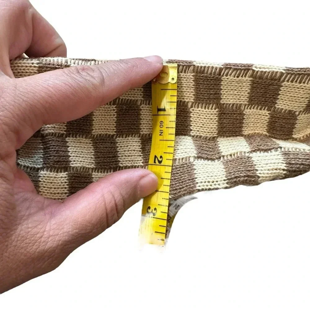 Set of 4 knit checkered makeup bags